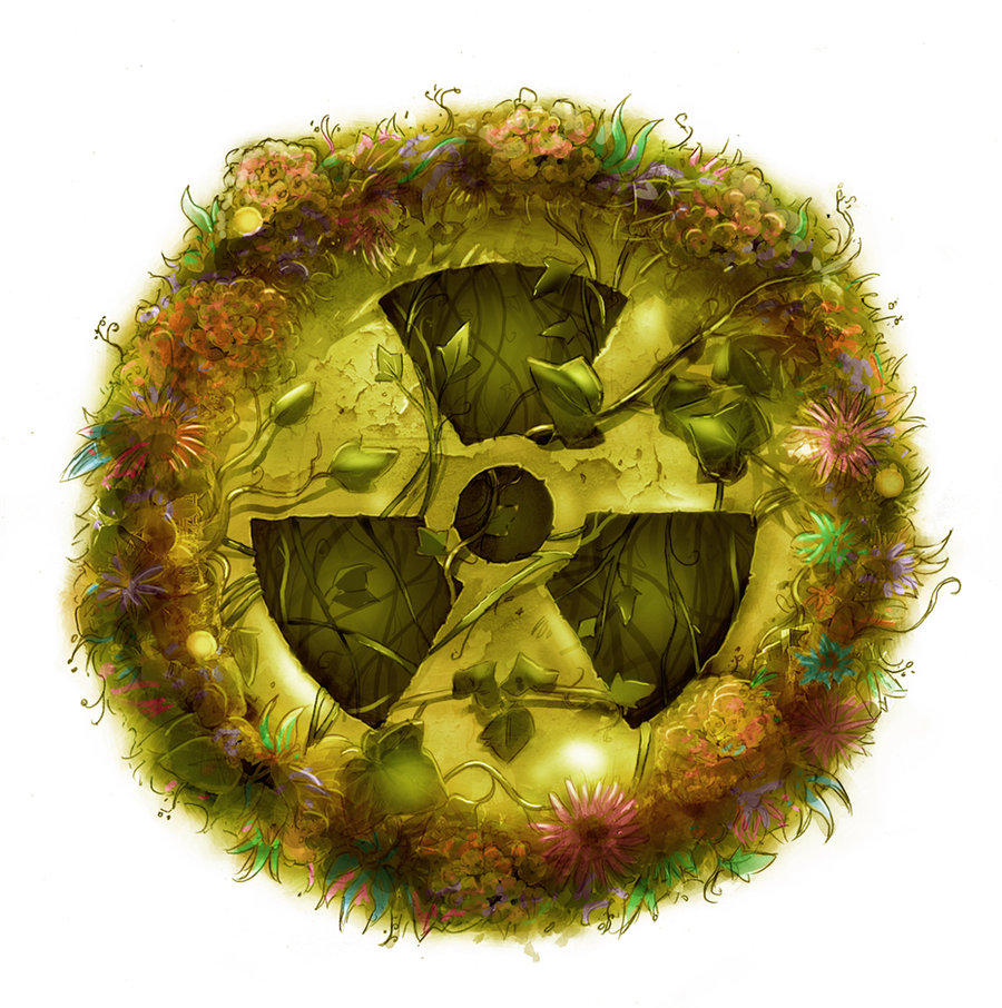 Картинка - символ радиации из зеленых растений