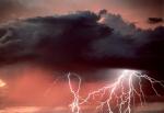 Picture with lightnings and storm-clouds