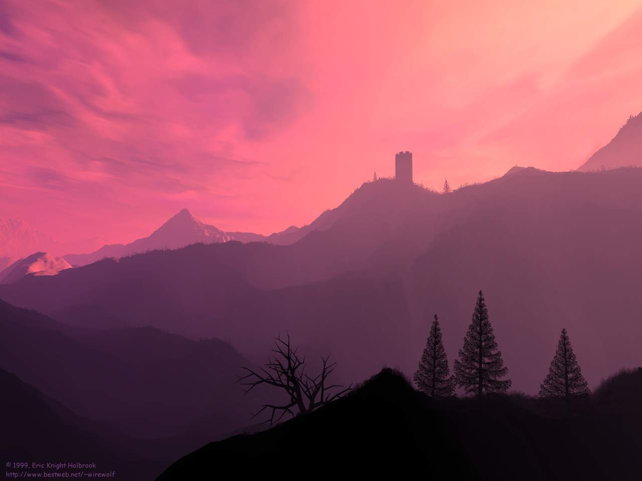 Cloudy sunset in the mountains