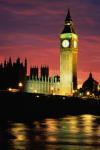 view of Big Ben from the river Thames
