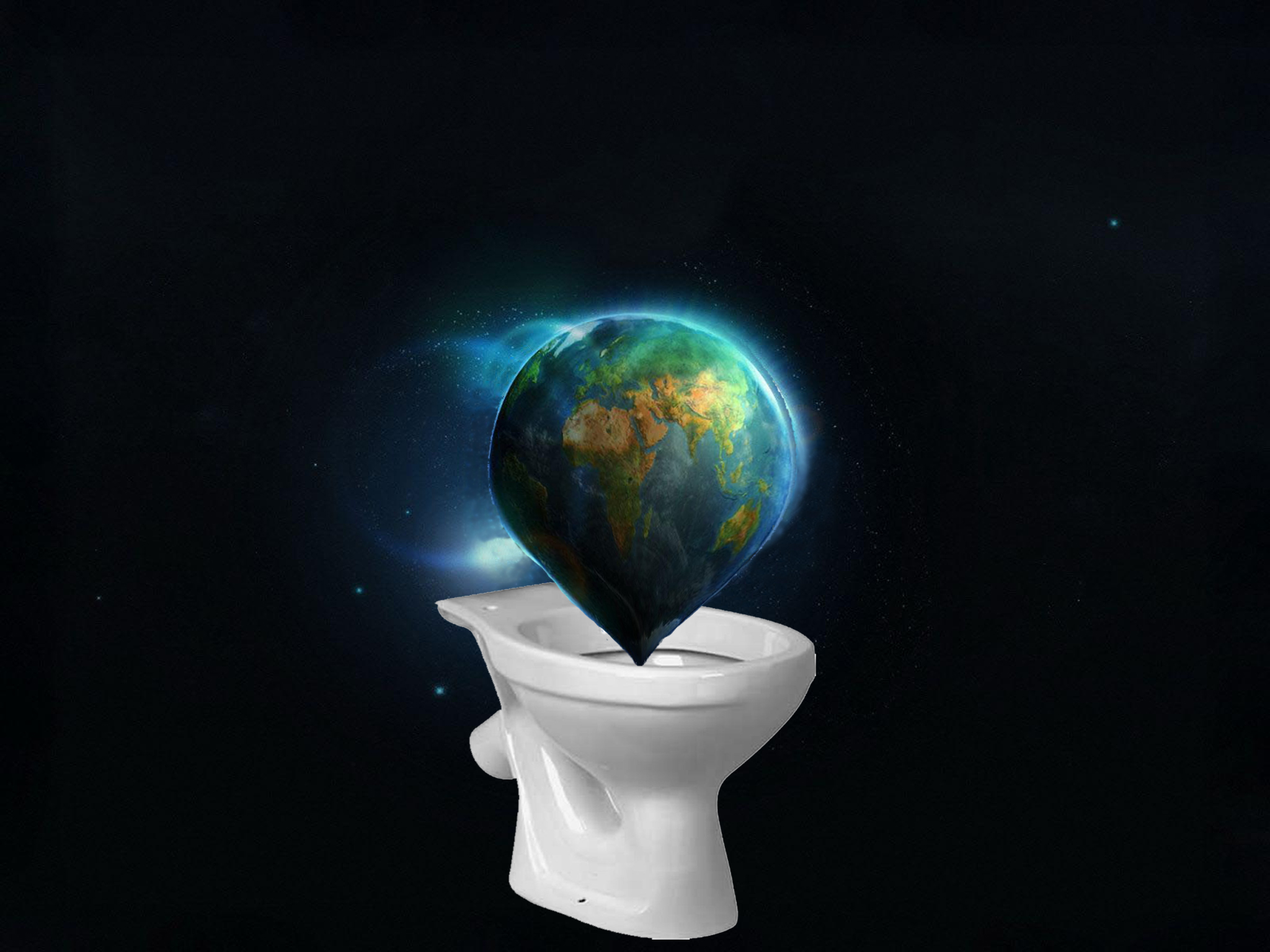 Wallpapers for World Toilet Day - Planet Earth and Lavatory Pan