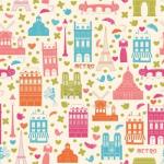 Текстура с основными символами Парижа
