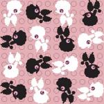 Children texture with black and white poodles