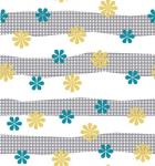 Image for children's creativity with yellow and blue flowers