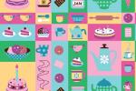 Children's theme with the image of sweets