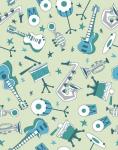 Wallpaper with the image of musical instruments