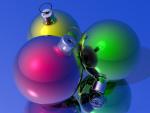 Picture with Christmas-tree decorations