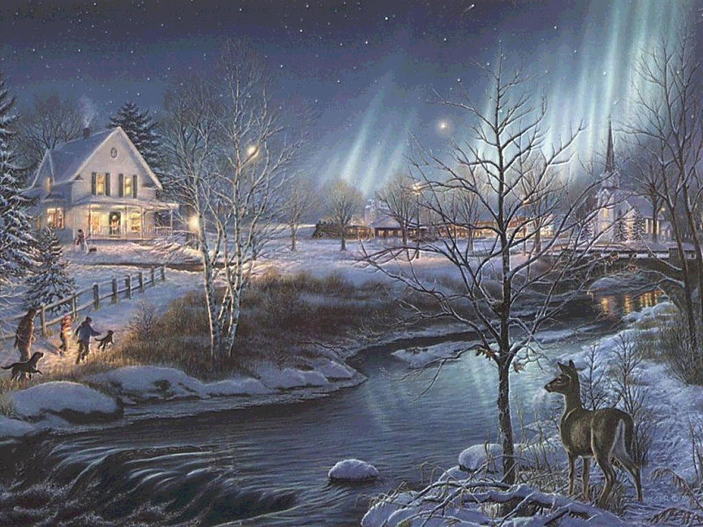 Fantastic picture of the river and the night sky