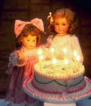Photo - dolls and birthday cake