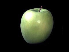 Picture the Green apple on a black background