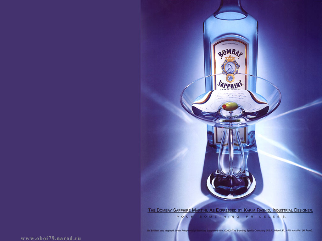 Promotional poster with Bombay Sapphire gin