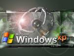 трехмерная абстрактная картинка на рабочий стол с логотипом microsoft windows xp