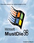 постер  с надписью microsoft mustdie 98