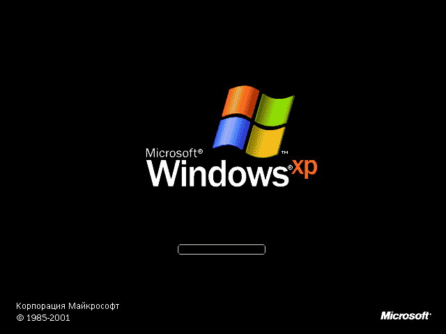 логотип windows xp на черном фоне