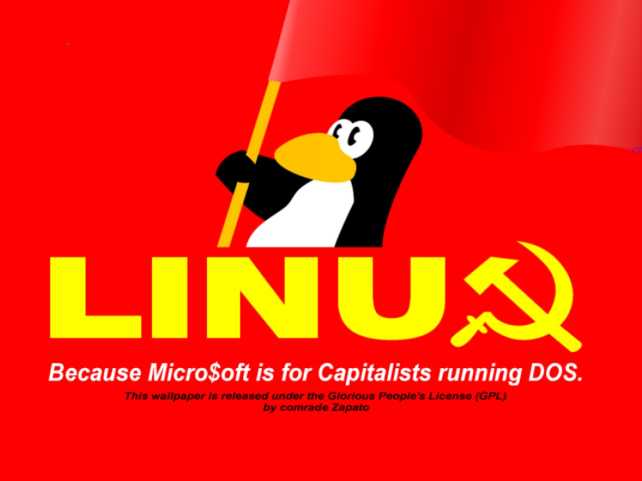 Funny screensaver on your desktop linux-tux-cccp