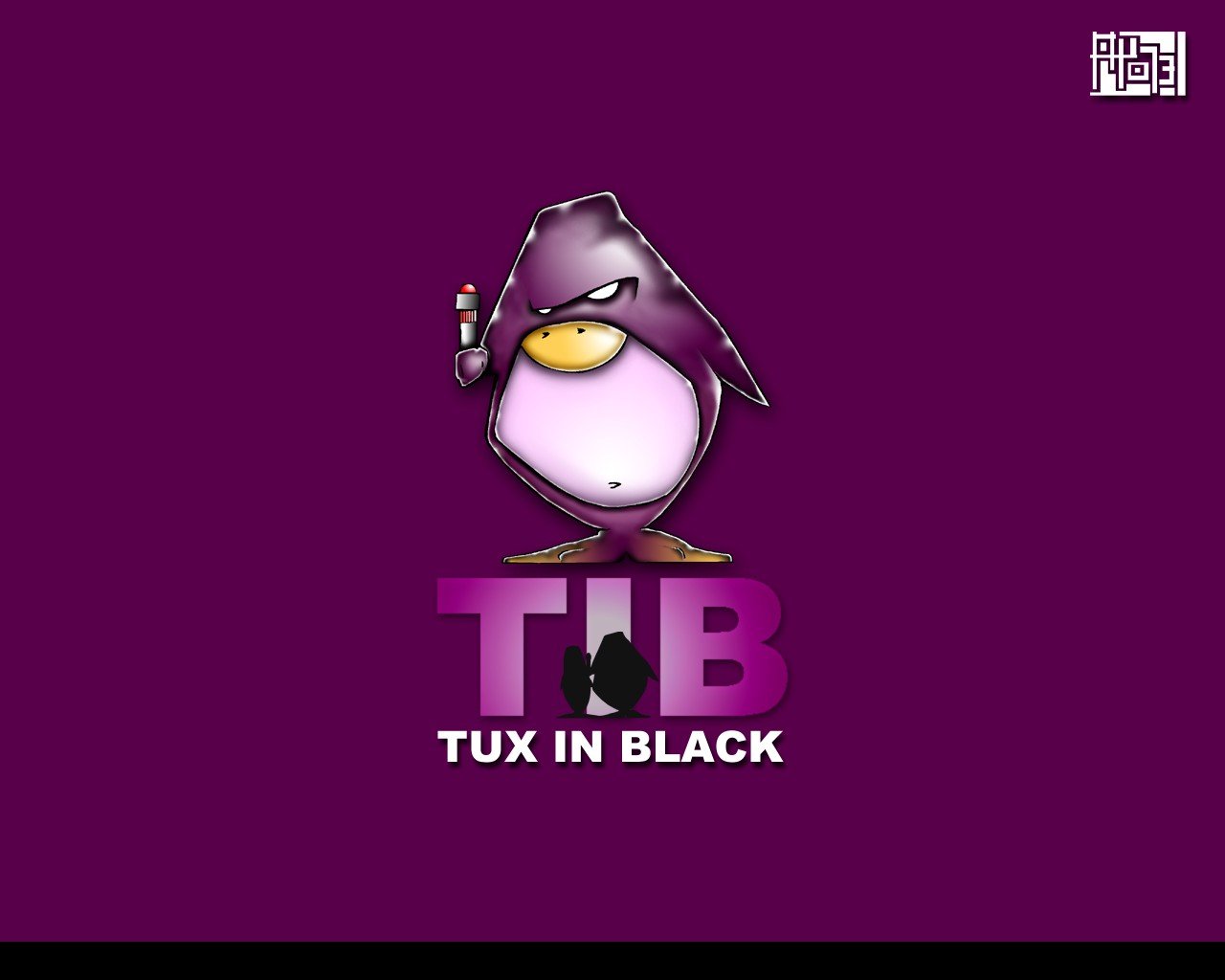 A fat penguin Tux on a picture to your desktop
