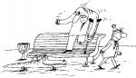 черно-белая карикатура крокодил