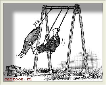 карикатура качели