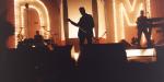 photo silhouettes on stage at a concert depeche mode
