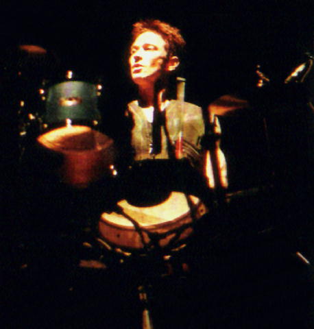 photo by Alan Wilder playing the drums