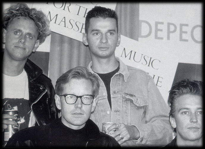 Members of depeche mode at the press conference about the release of the album music for the masses