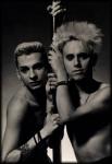 Photo of young Martin Gore and Dave Gahan bare-chested